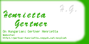 henrietta gertner business card